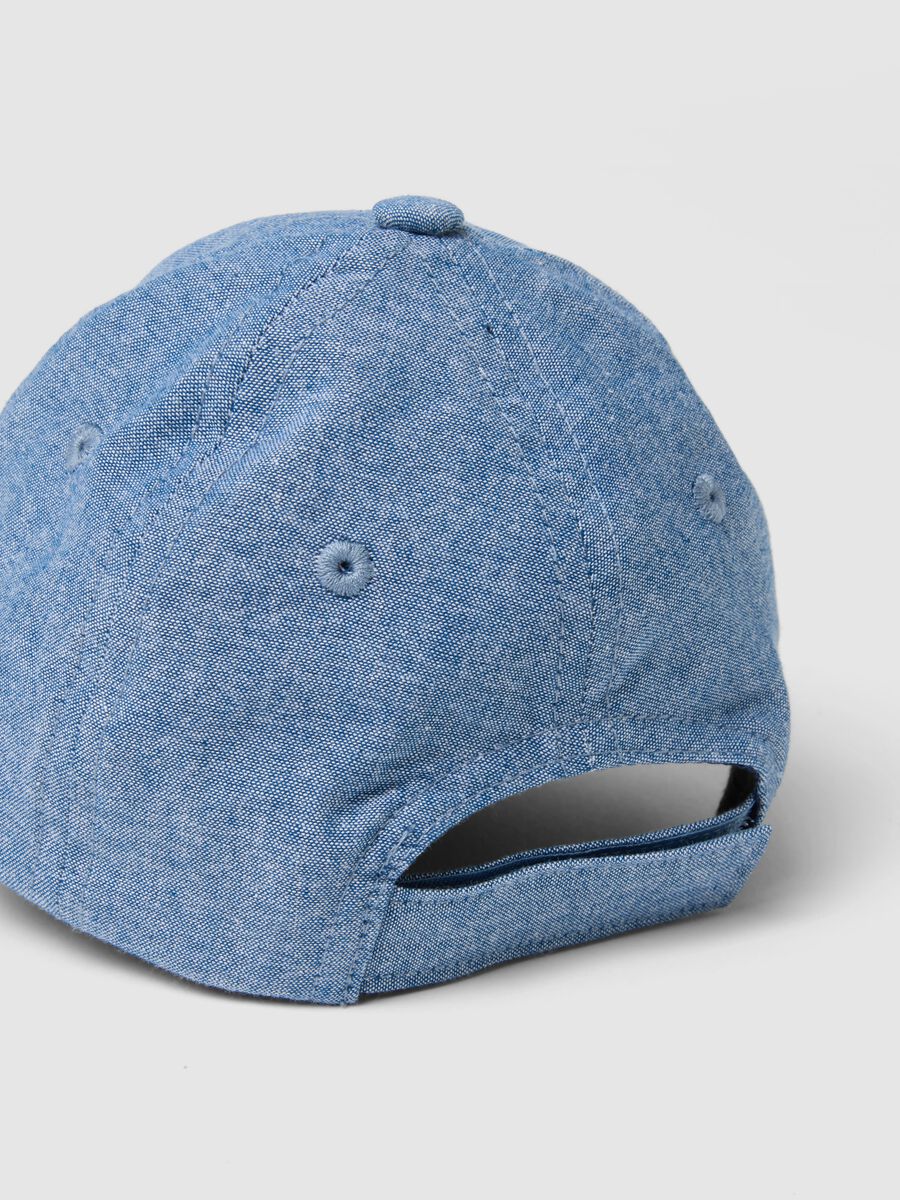 Baby blue denim pure cotton hat with crocodile_2