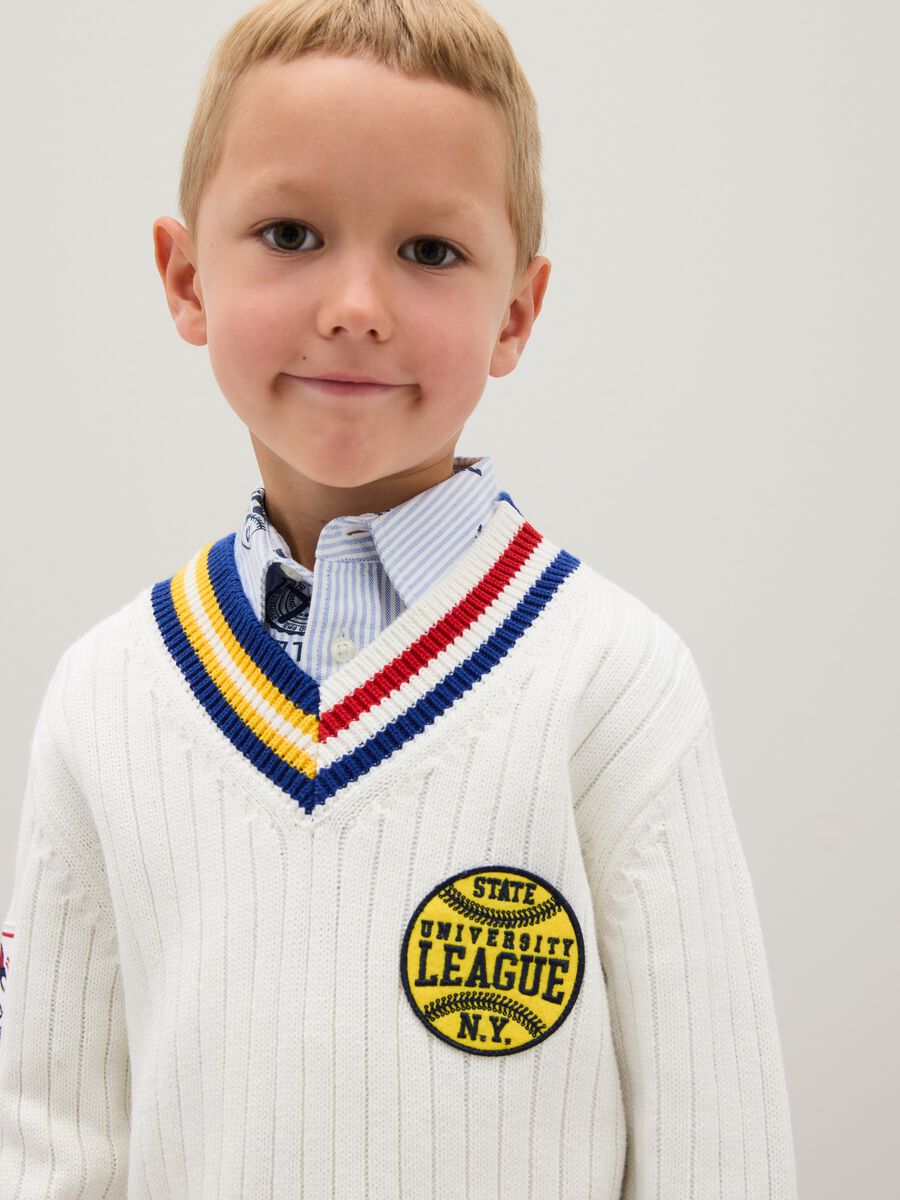 Maglione da bambino in puro cotone multicolor regular fit_3