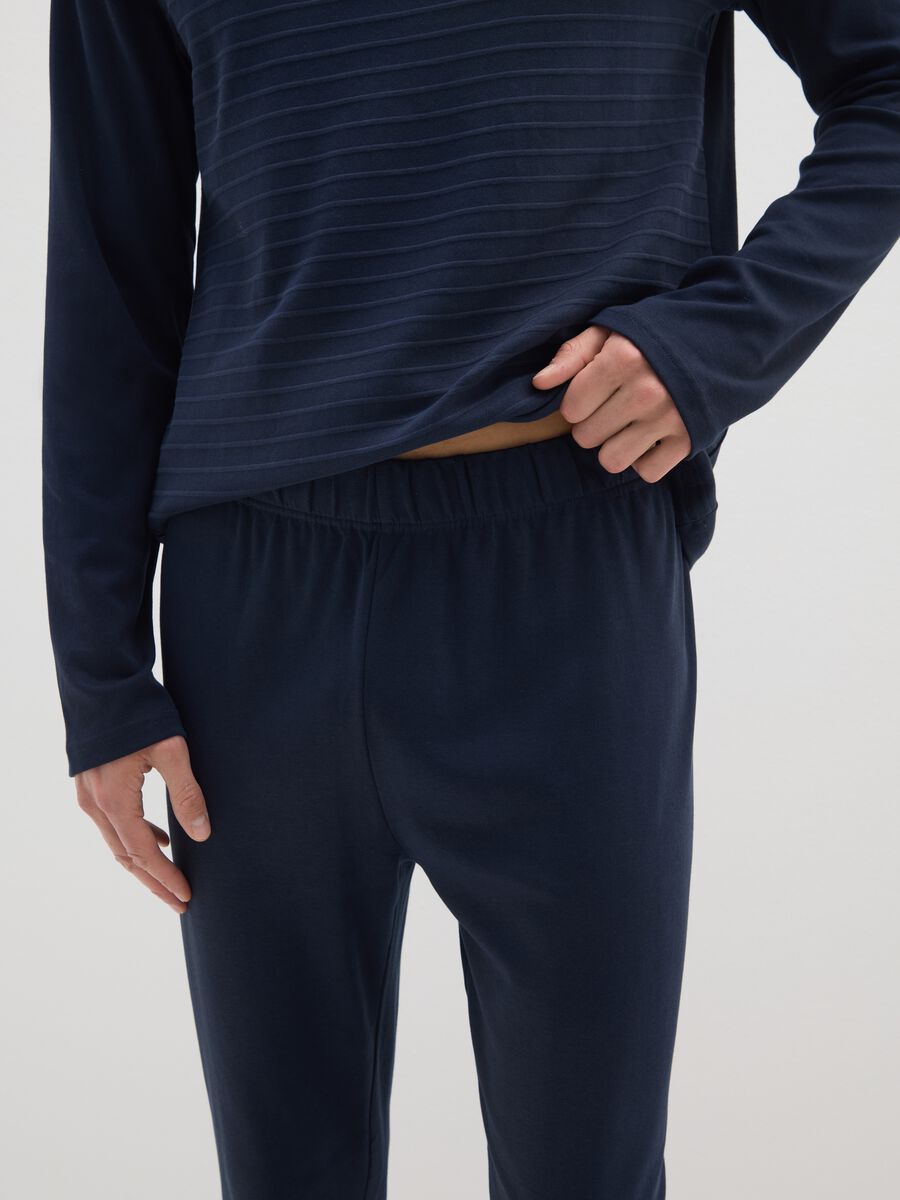 Pigiama blu da uomo in cotone_3