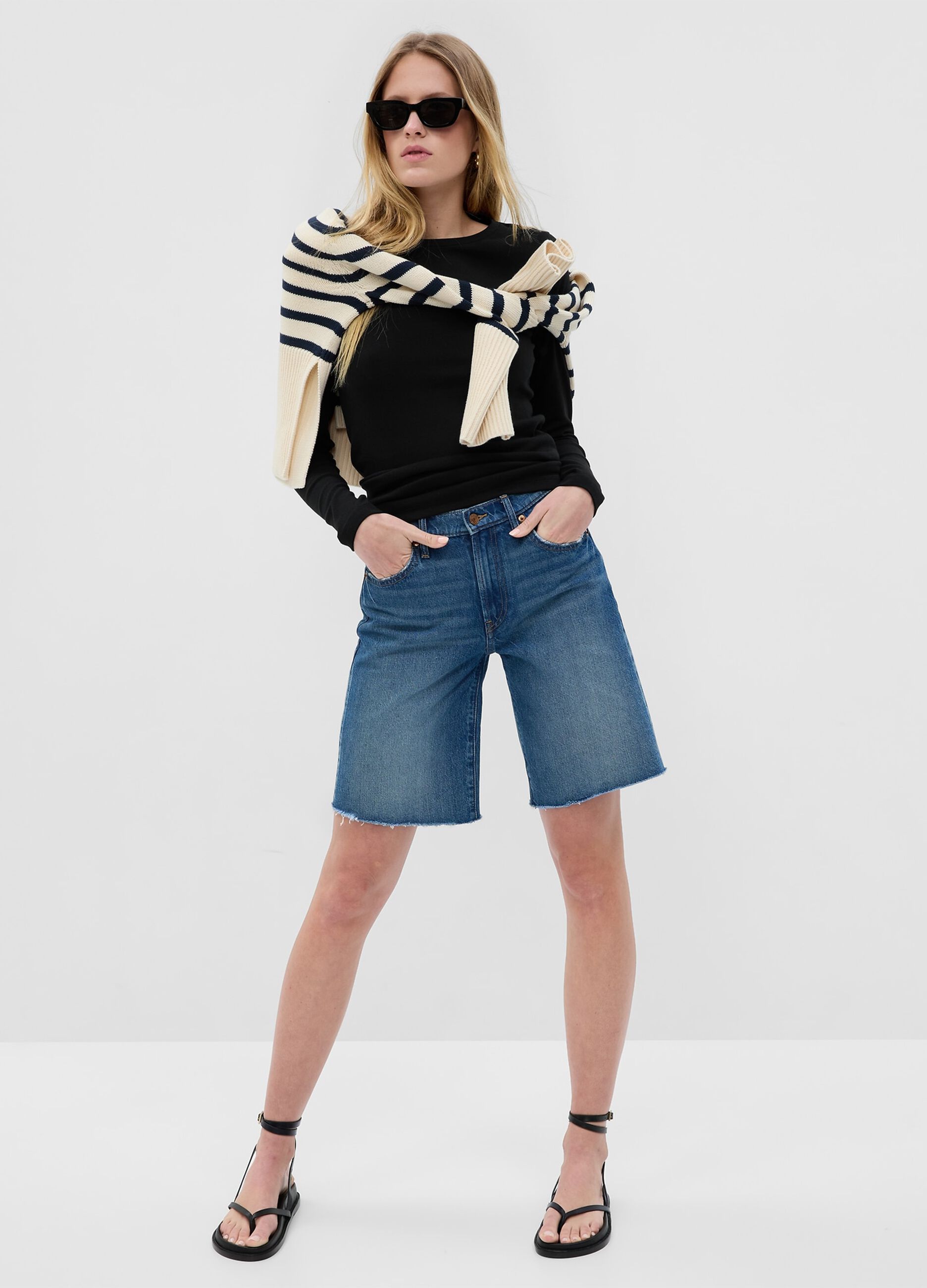 Long-sleeved T-shirt in cotton and modal