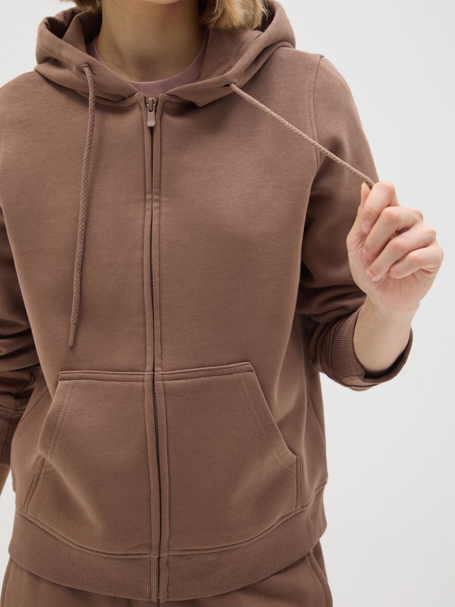 Brown cotton blend regular fit sweatshirt_3