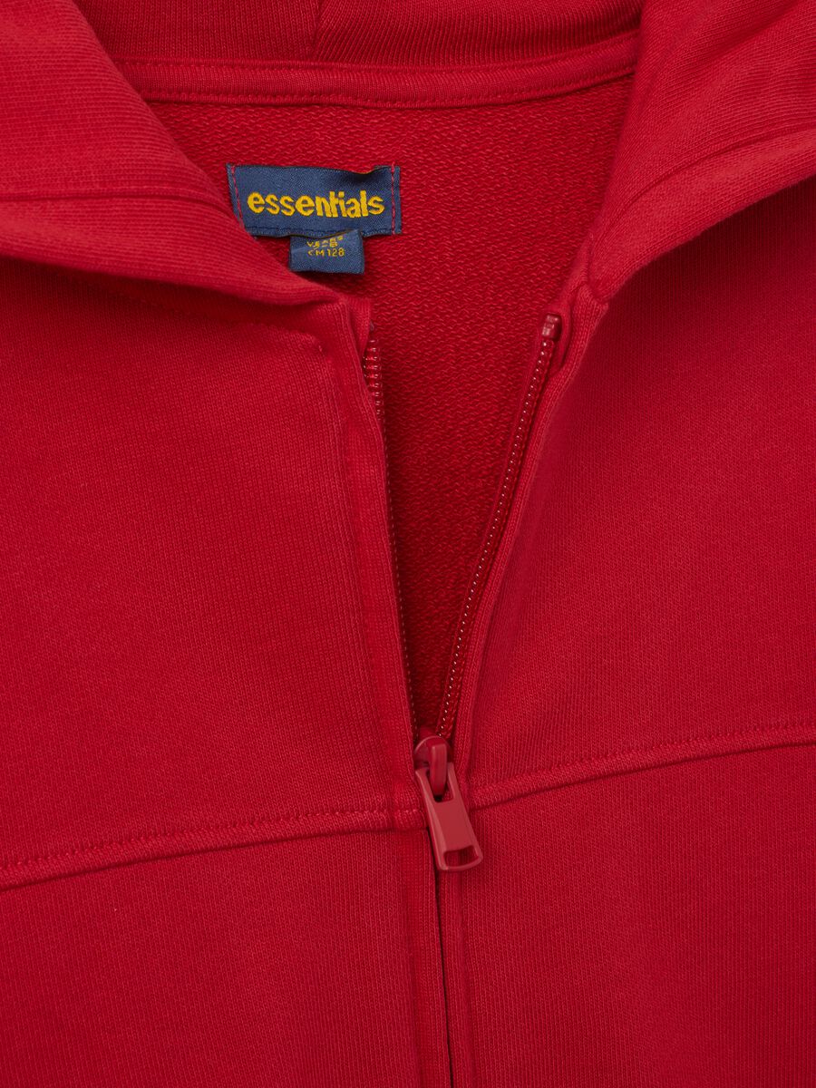 Felpa da bambino in puro cotone rossa regular fit_3