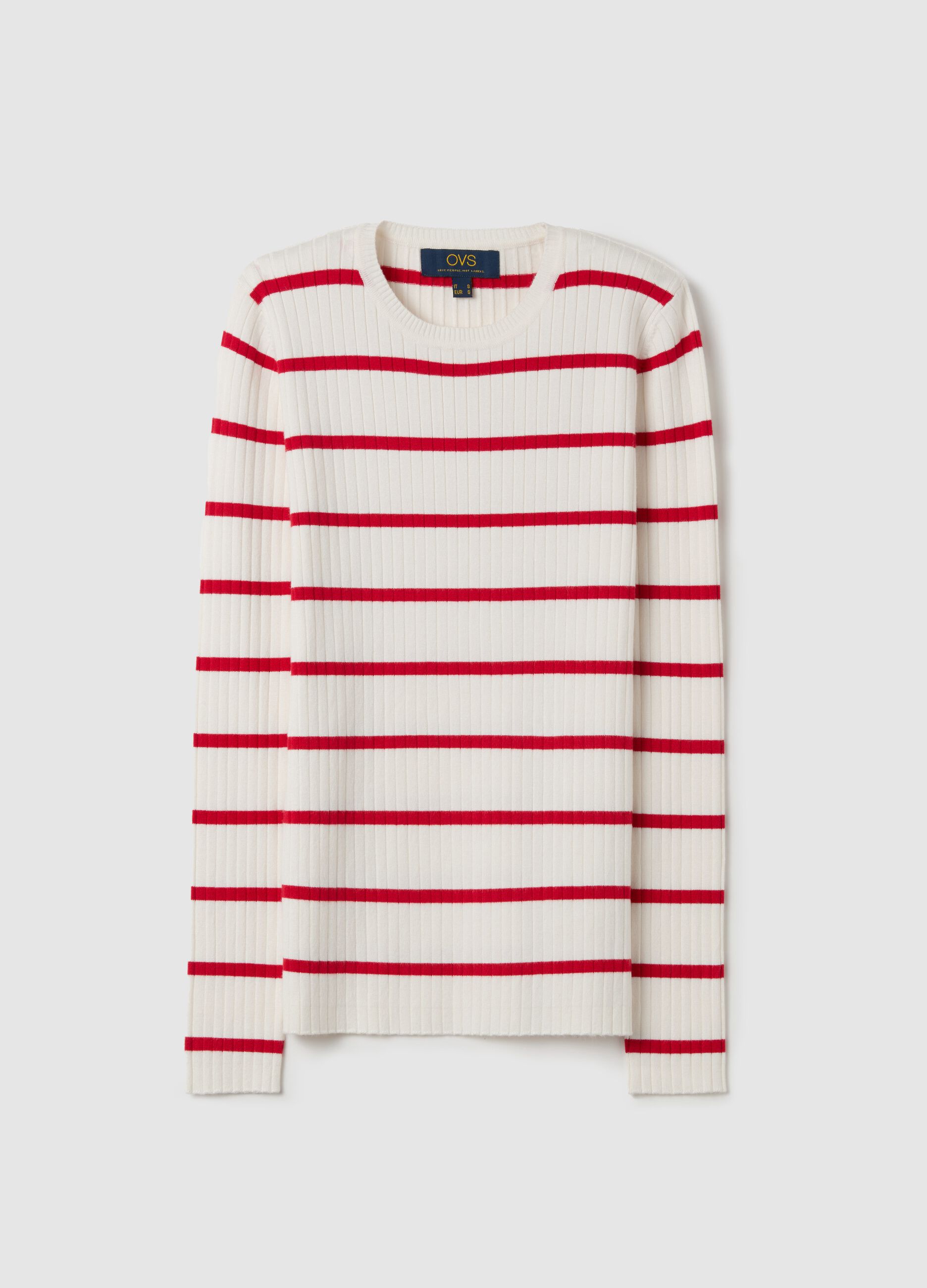 Flat ribbed top with striped pattern