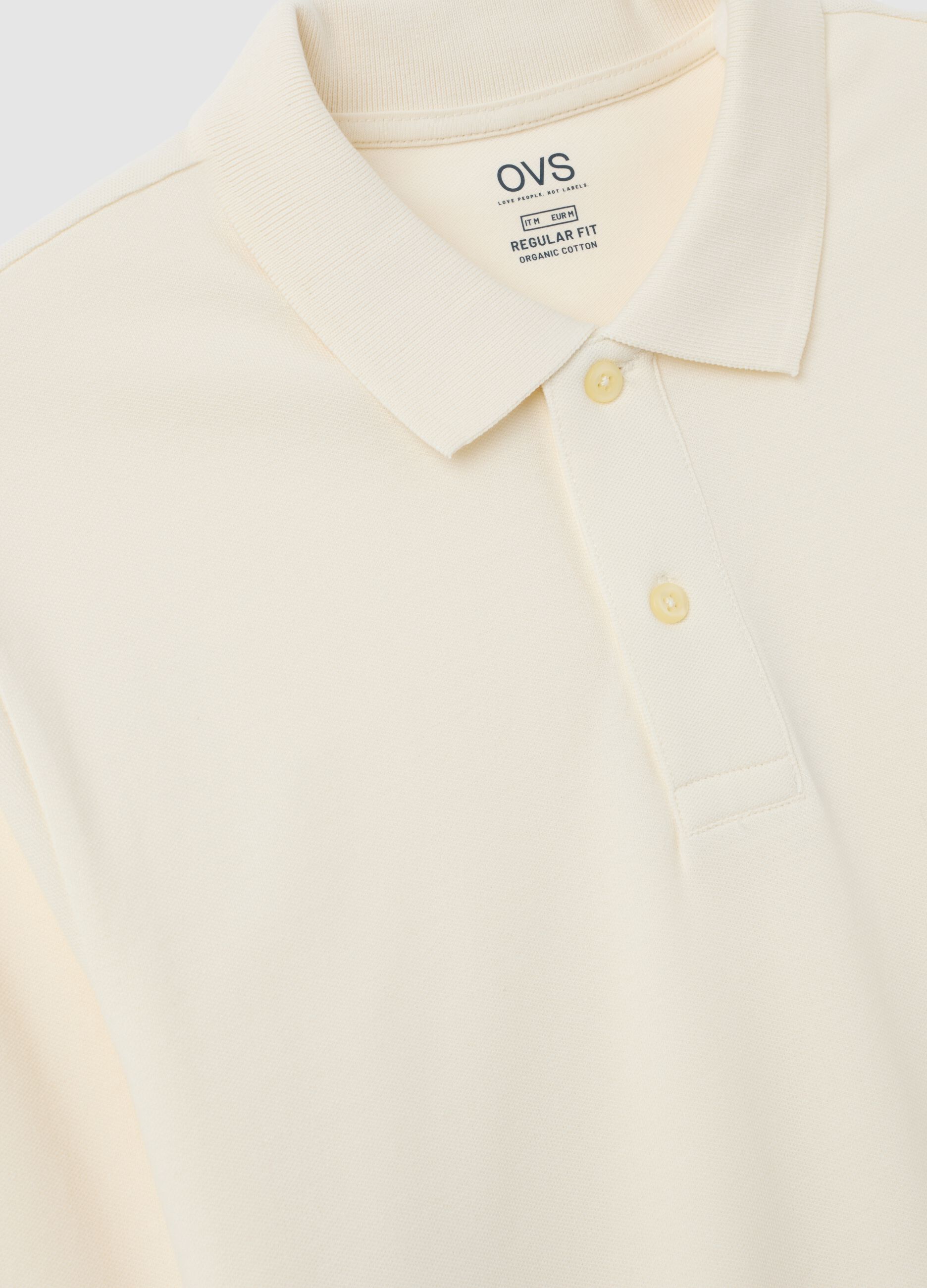 Beige pure cotton polo regular fit
