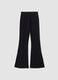 Pantaloni neri in tessuto elasticizzato a zampa slim fit con glitter_2