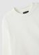 T-shirt bianca in puro cotone girocollo a maniche lunghe per bambino_2