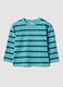 Oversized multicolour striped T-shirt in pure organic cotton for boys_0
