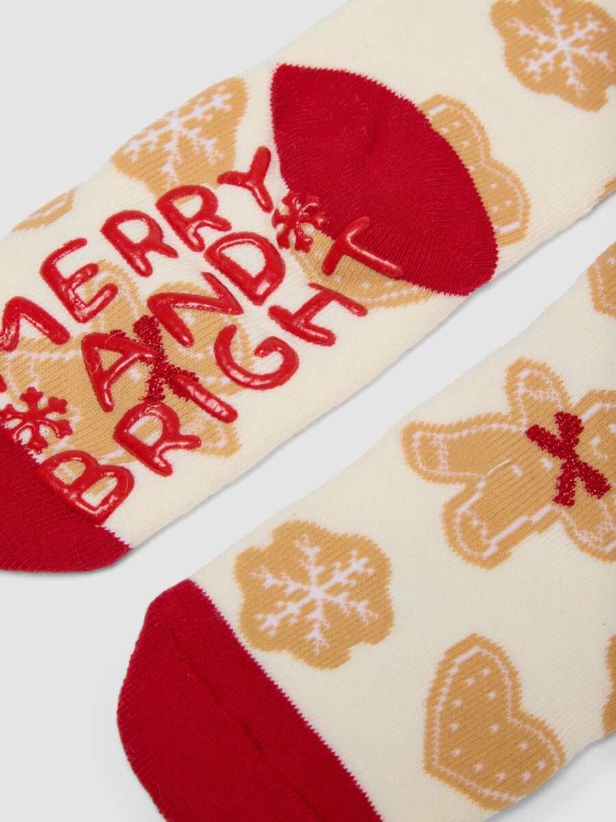 Bipack calze corte multicolor in cotone organico elasticizzato a tema natale_2