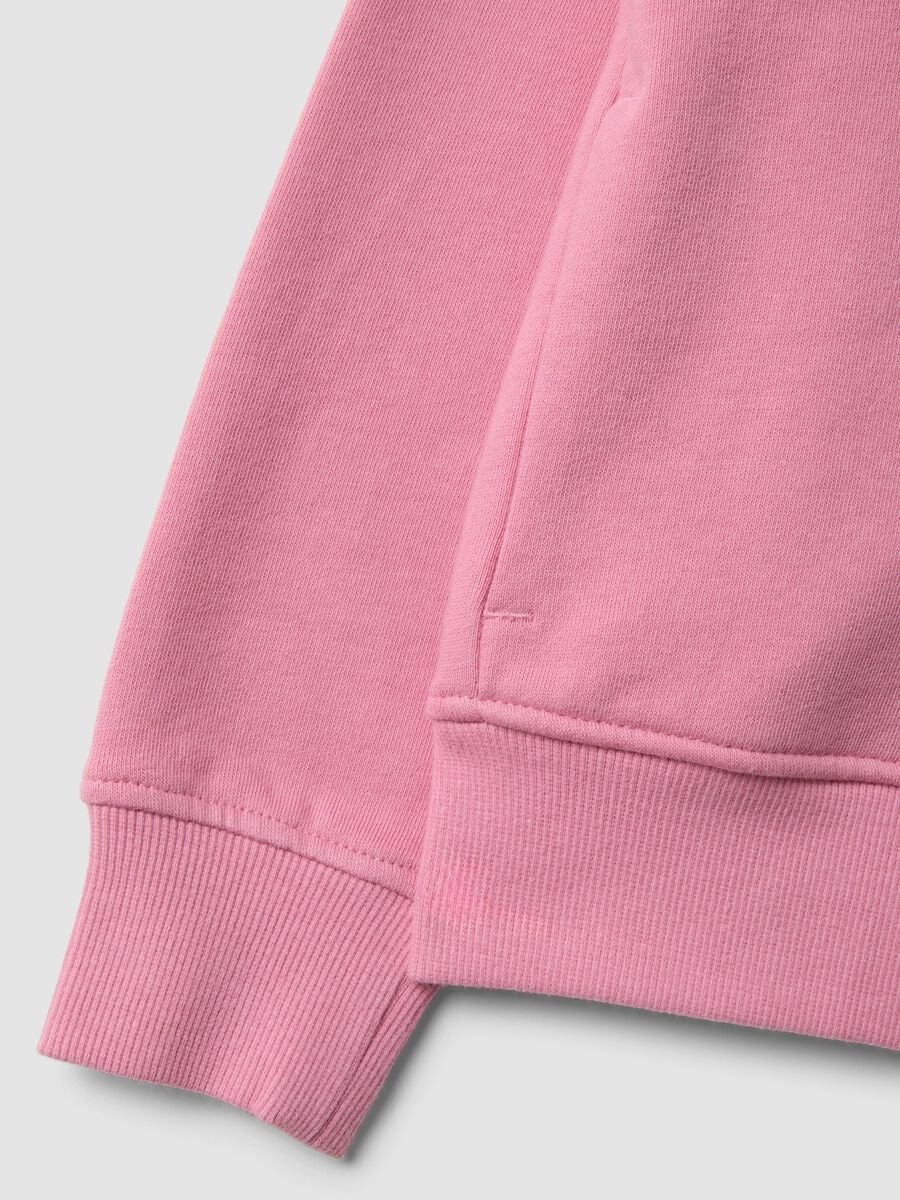 Felpa rosa in puro cotone organico con cappuccio per bambina_3