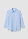 Blue striped pure cotton regular fit shirt_0