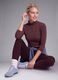 Purple cropped stretch T-shirt with high neck_0
