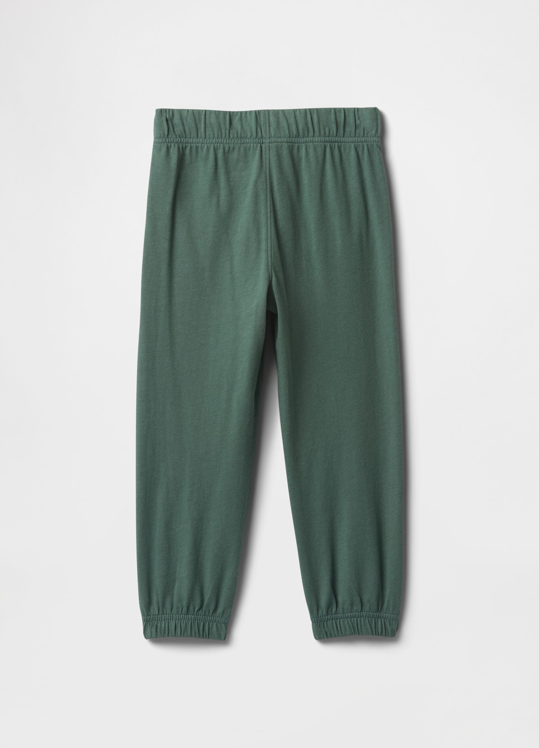 Green Jogger Trousers with Elastic Waist and Pockets