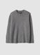 Maglia grigio melange in lana elasticizzata con strass regular fit_0