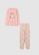 Girls' pink cotton pyjamas with print_0