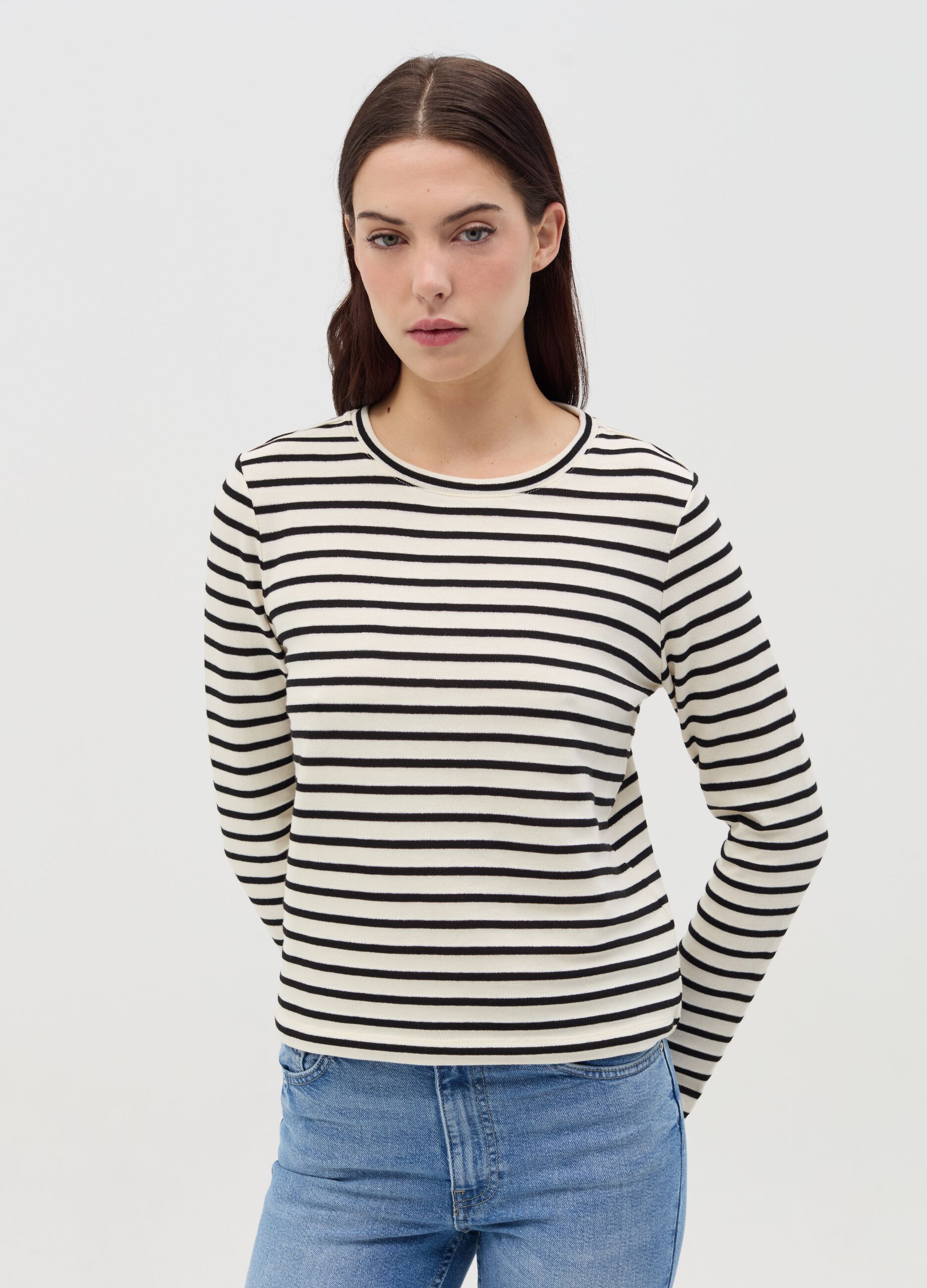 Striped T-shirt with lurex