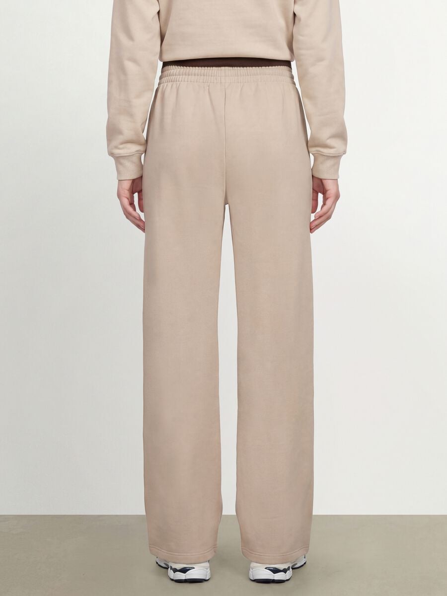 White cotton-blend straight-fit joggers_3