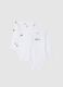 Newborn girl's bi-pack bodysuits in pure white cotton_0