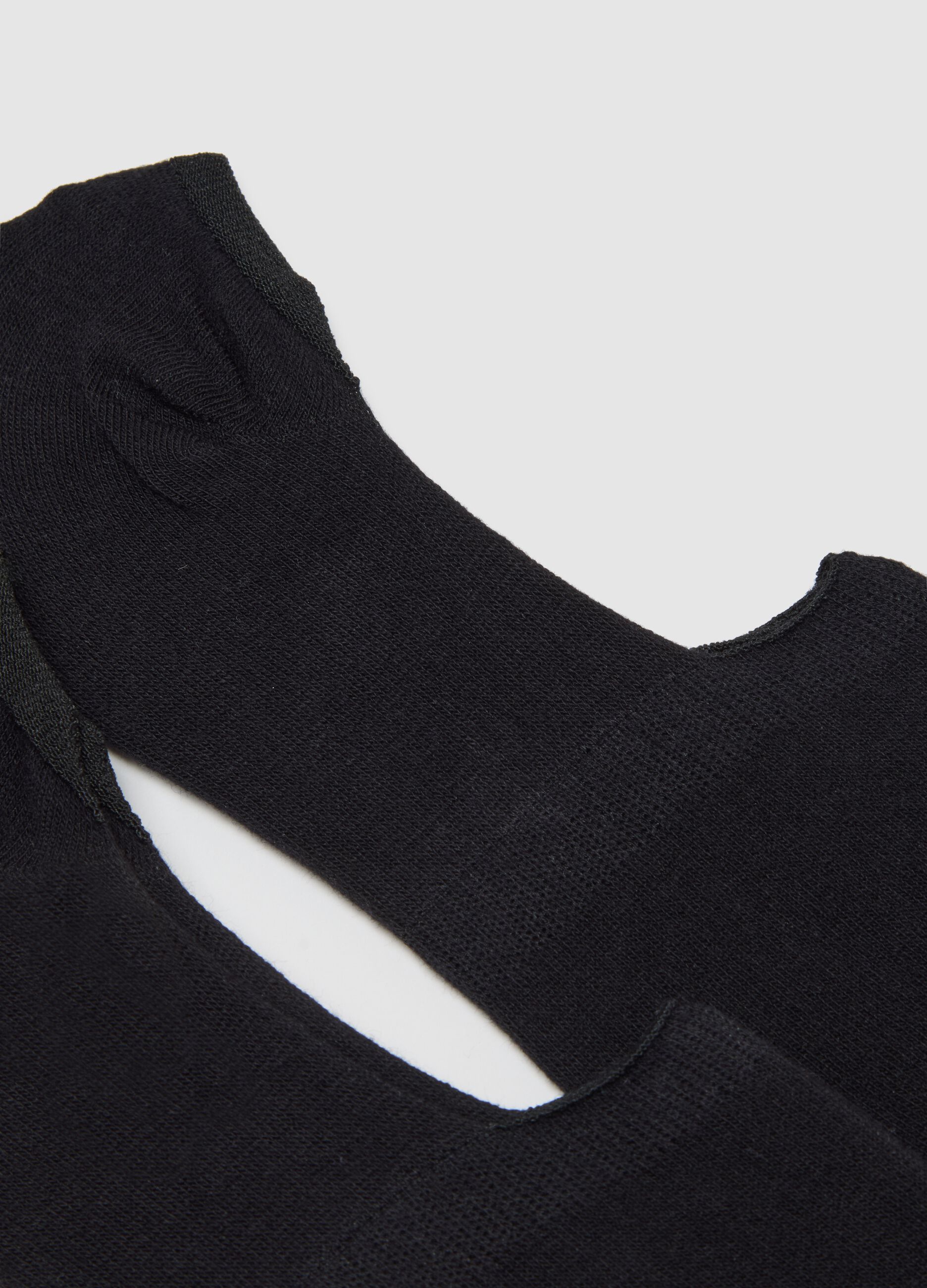 Black Cotton Invisible Socks Set