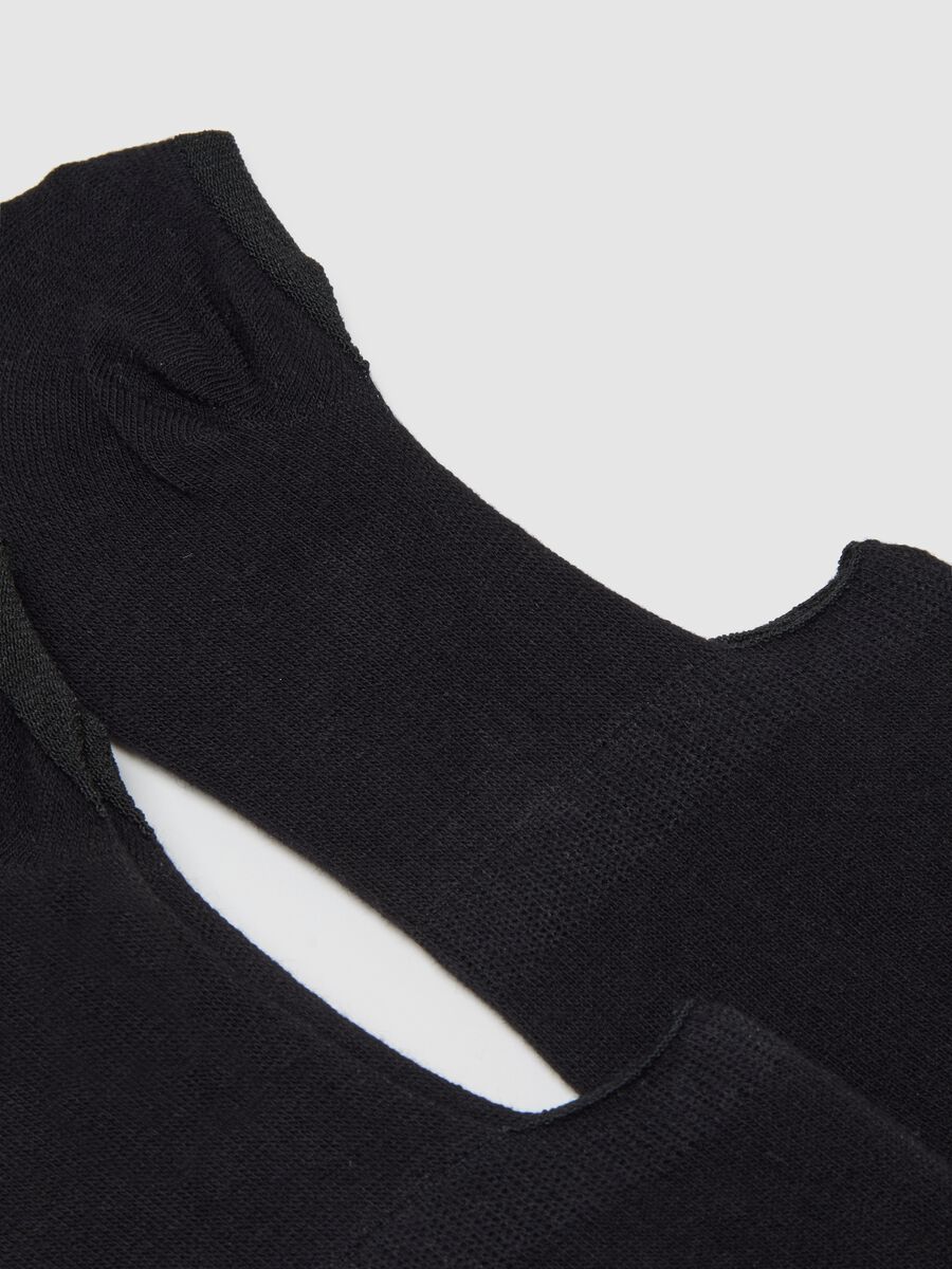 Black Cotton Invisible Socks Set_2