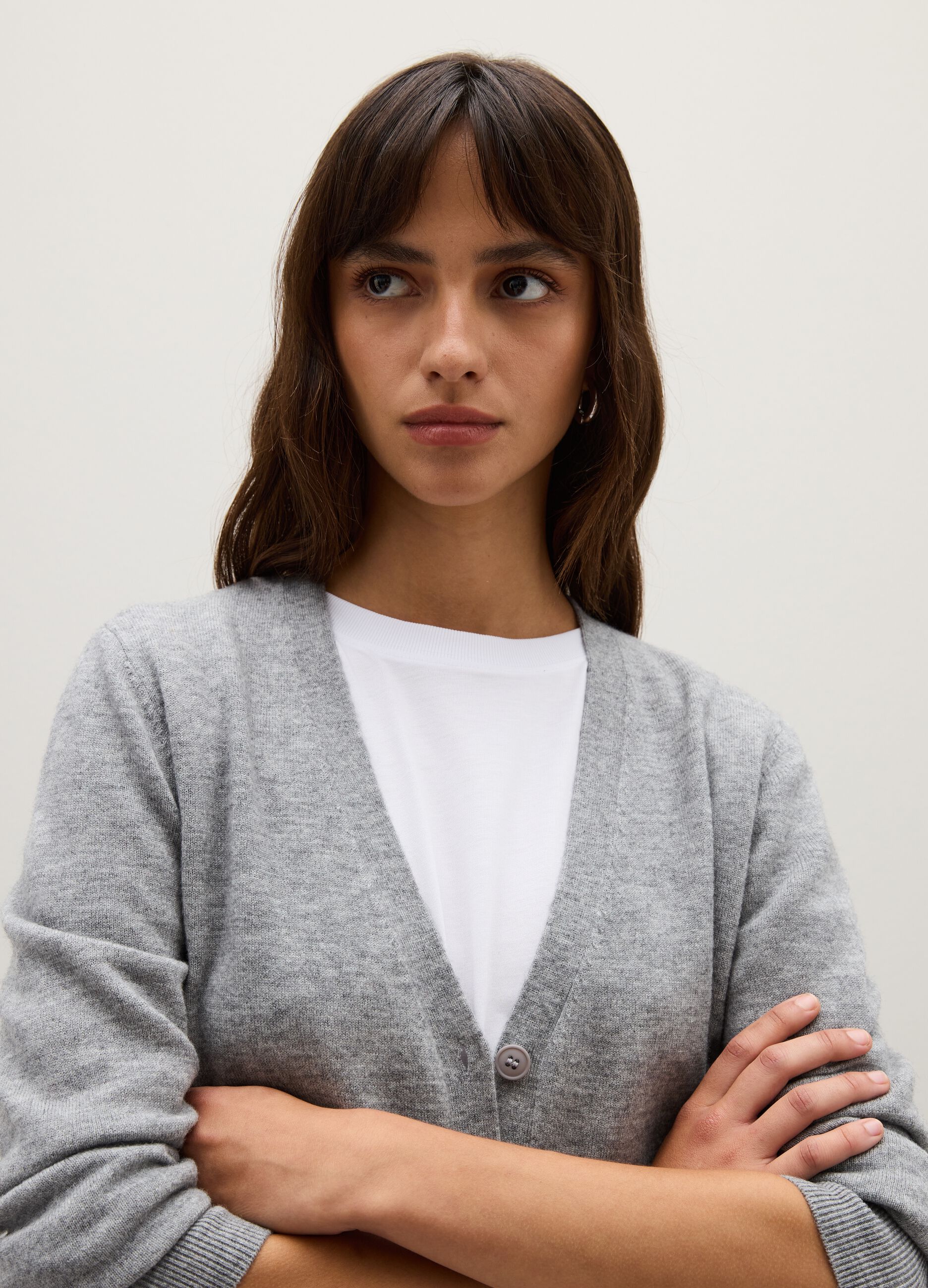 Grey Wool Cardigan