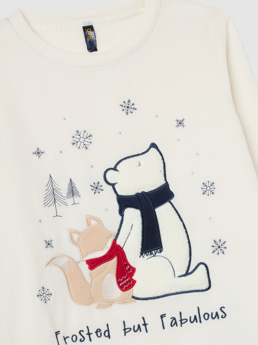Regular fit festive pyjamas in multicoloured fleece blend_5