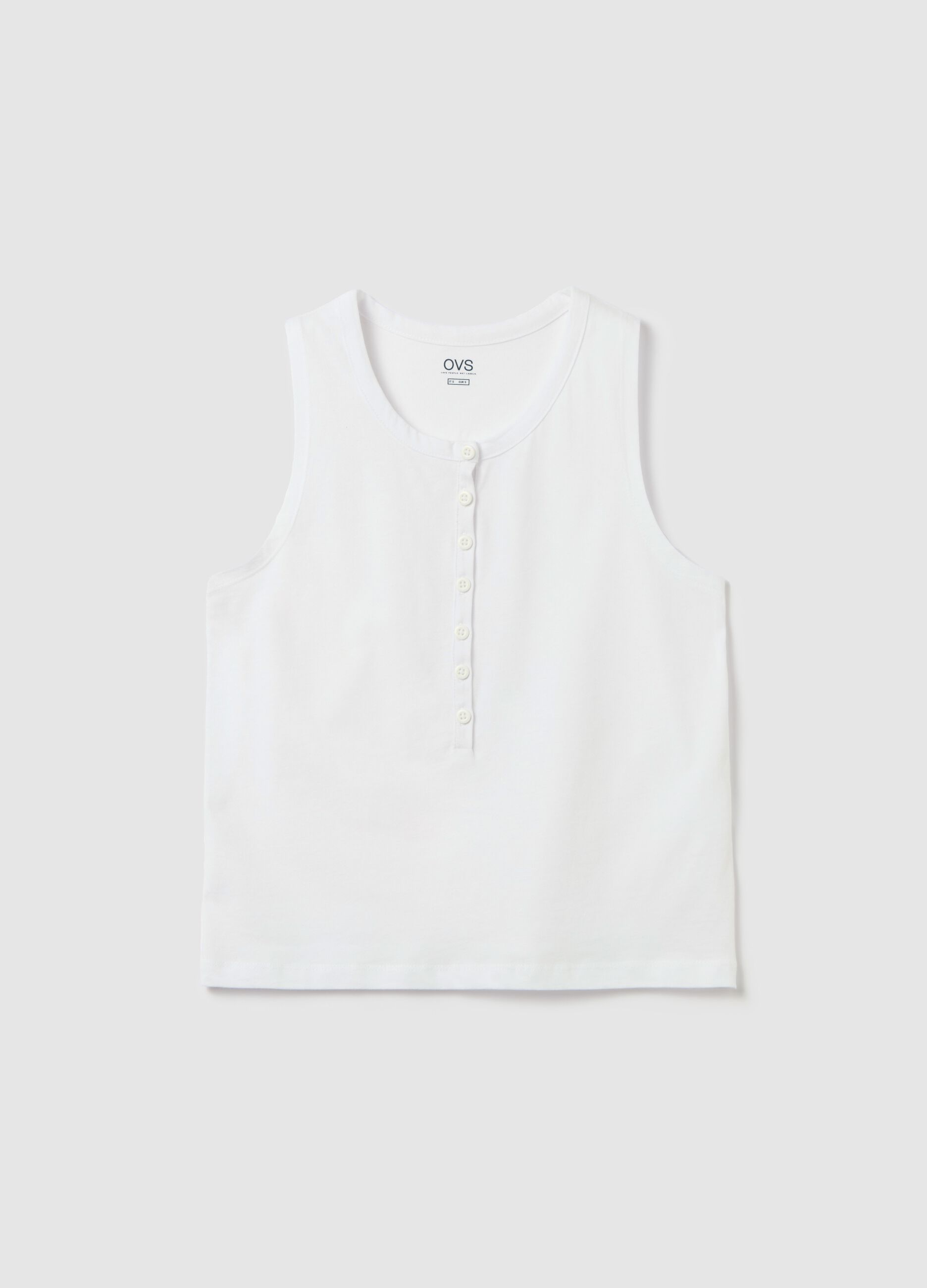 Tank top with granddad neck