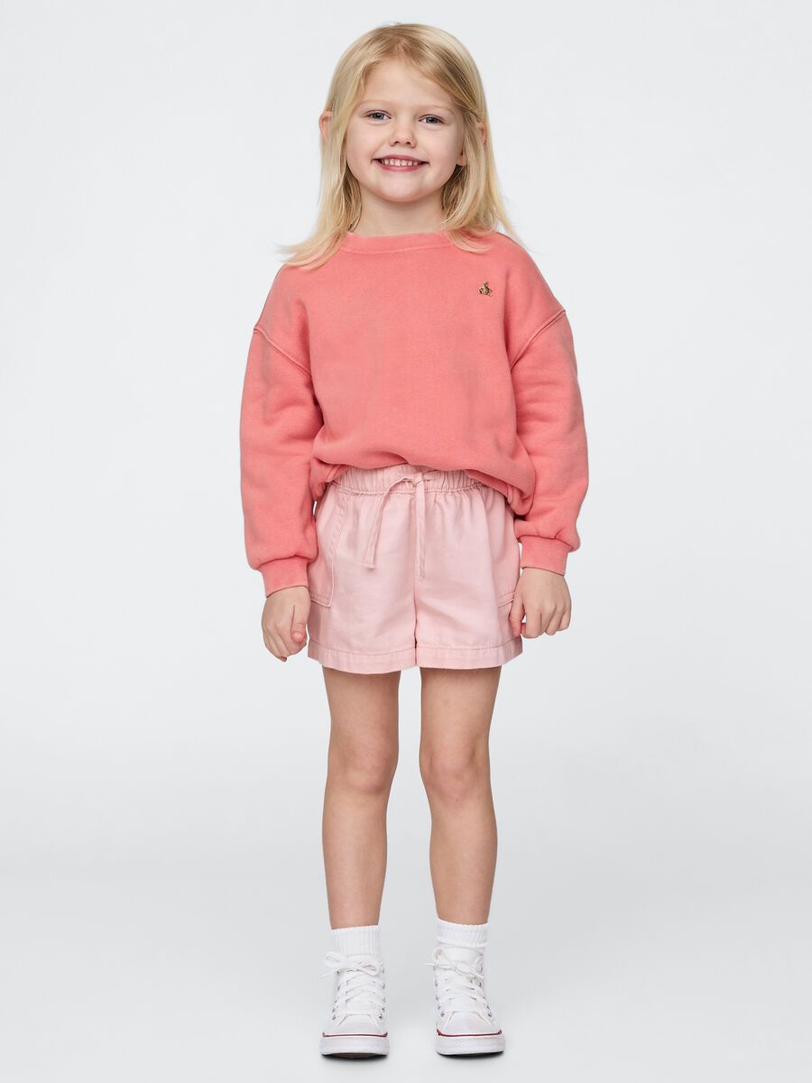 Pink children's shorts with drawstring_0