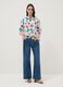 White stretch cotton top with floral print, regular fit_1