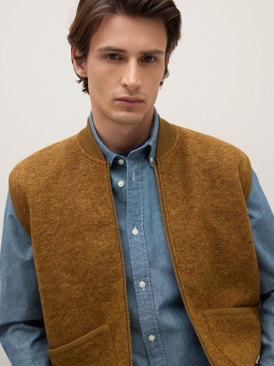 Brown Wool-Blend Gilet_3