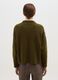 Green stretchy fabric oversized pullover with round neck_2