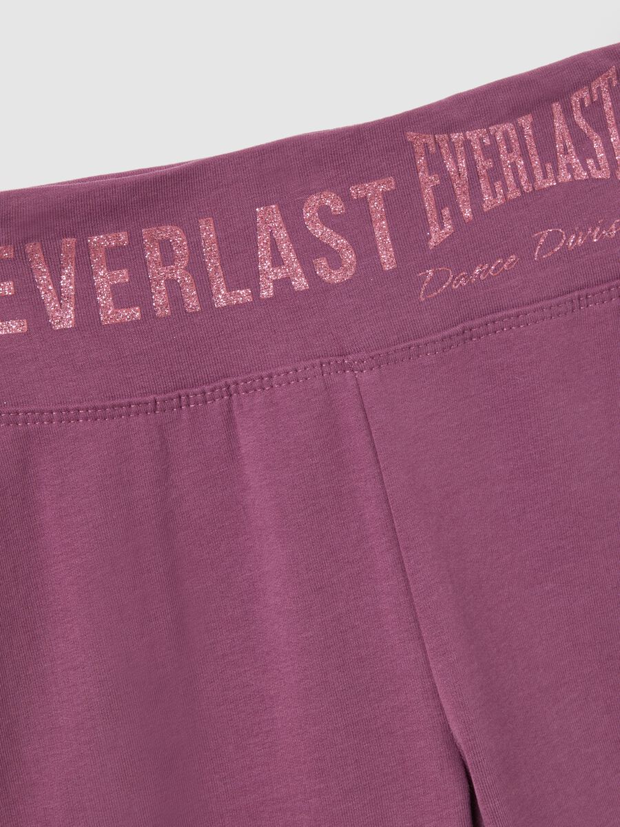 Leggings viola da bambina in cotone elasticizzato vestibilità flare_3