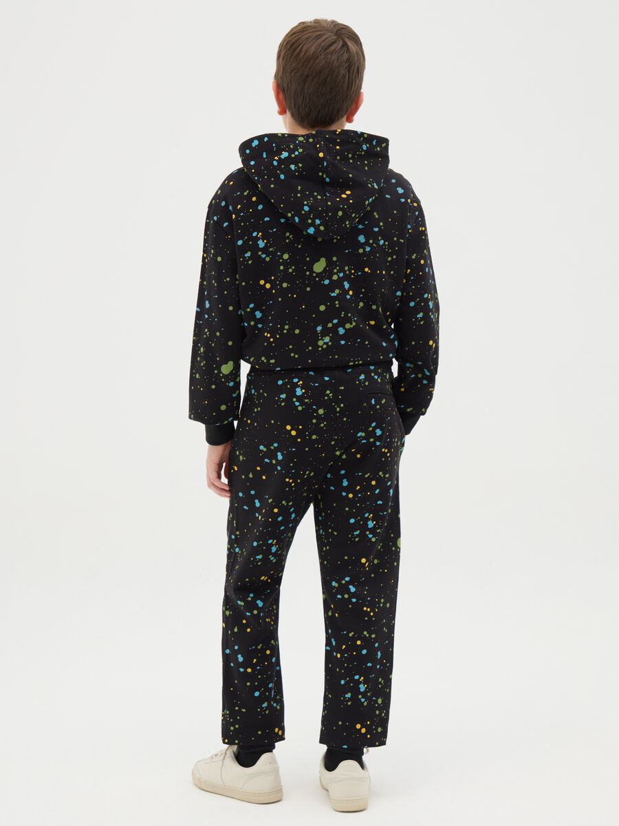 Joggers with drawstring and logo and paint splashes print_3