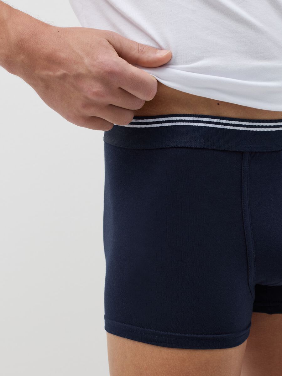 Three-pack boxer shorts in stretch cotton with striped detail_2
