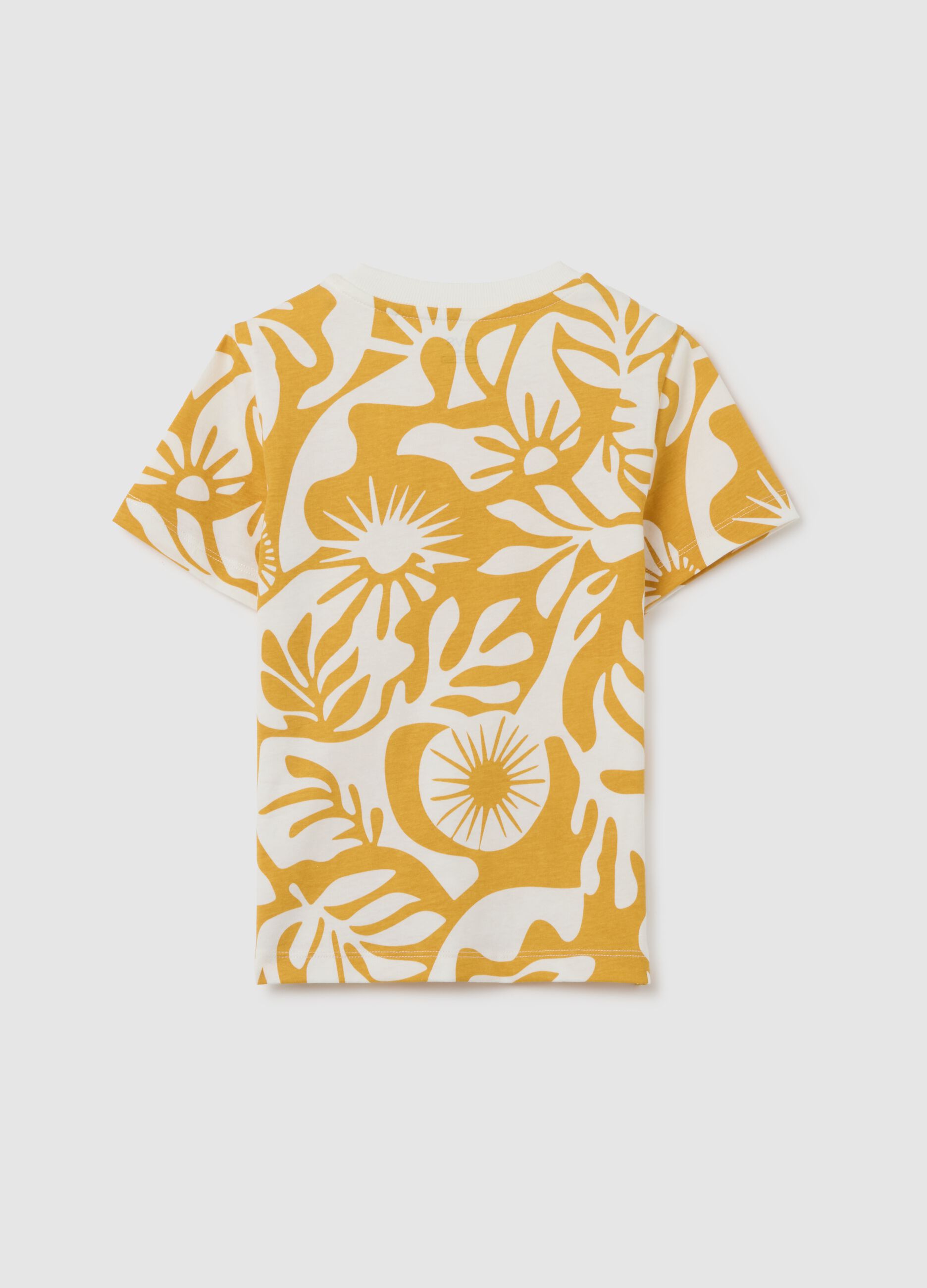 Children's multicolor pure cotton regular fit t-shirt with print
