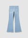 Jeggings da ragazze in denim azzurro flare_1
