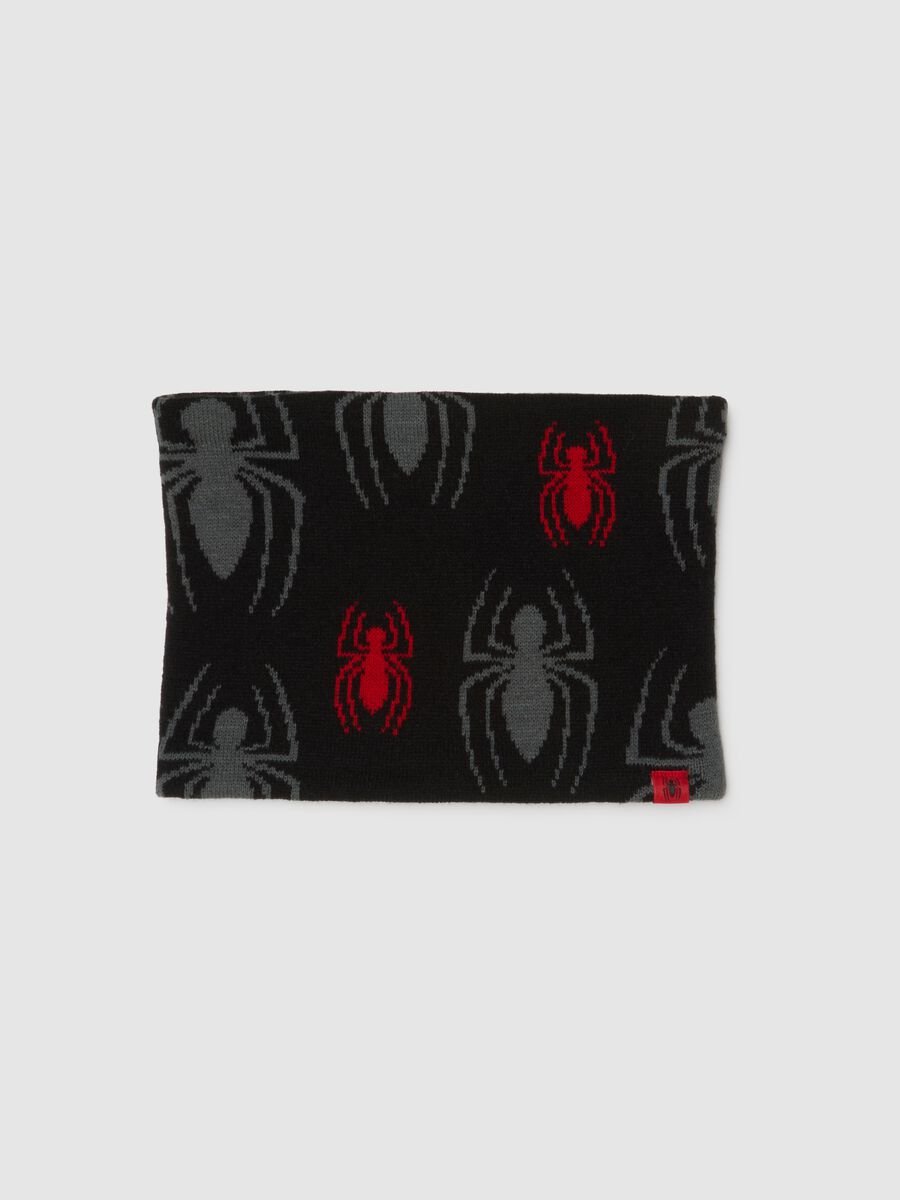 Children's black neck warmer with Spider-Man prints_0