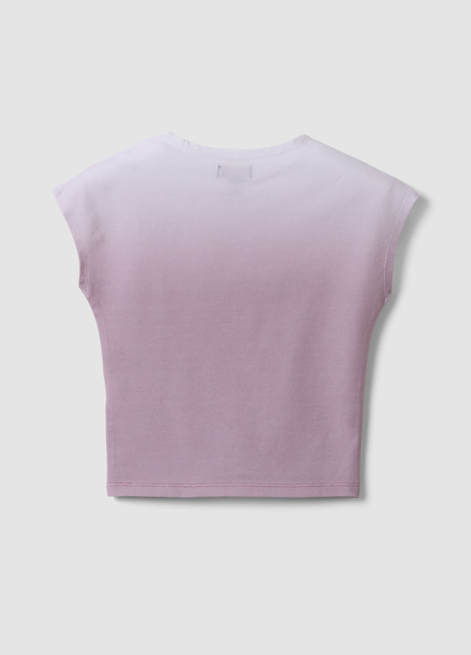 Girls&rsquo; pink ombr&eacute; stretch-cotton short-sleeve slim-fit T-shirt