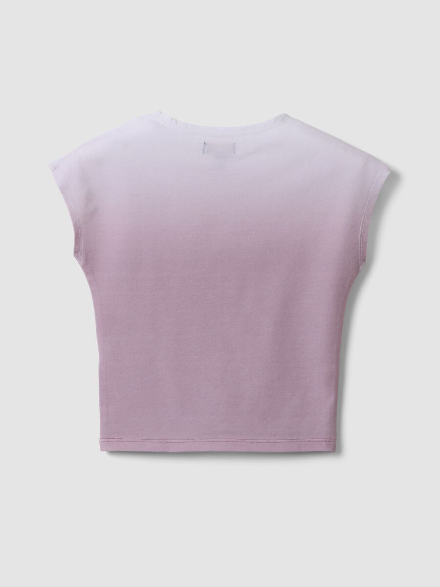 Girls&rsquo; pink ombr&eacute; stretch-cotton short-sleeve slim-fit T-shirt_1