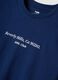 Blue slogan T-shirt in pure cotton, regular fit_1