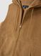 Brown regular fit gilet with zip and hood_5