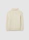 White High Neck Regular Fit Knitted Pullover for Kids_4