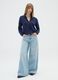 Long Sleeve Blue Viscose Shirt_0