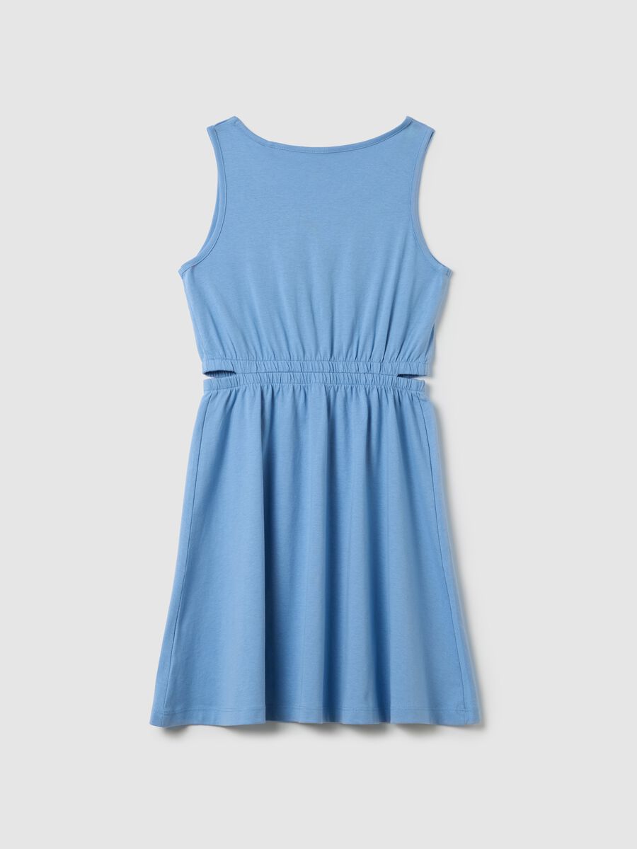 Sleeveless regular blue jersey dress_4