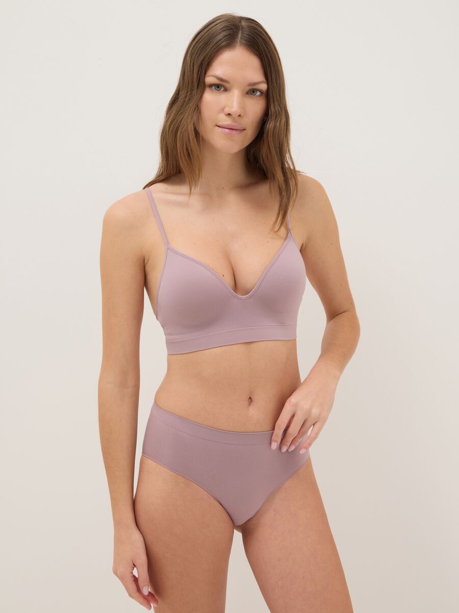 Stretchable purple microfiber bralette_1