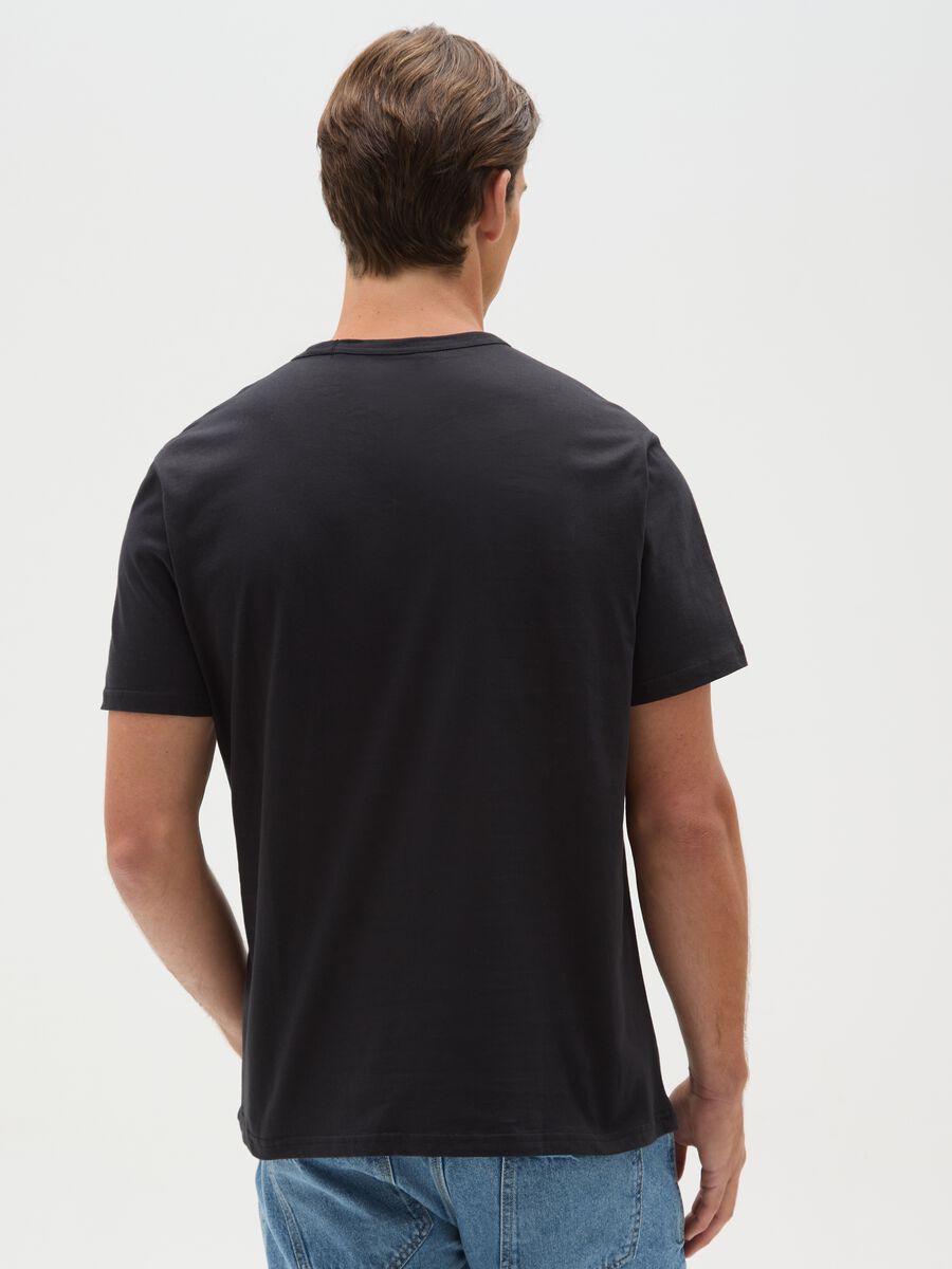 Men's black pure cotton t-shirt regular fit_3