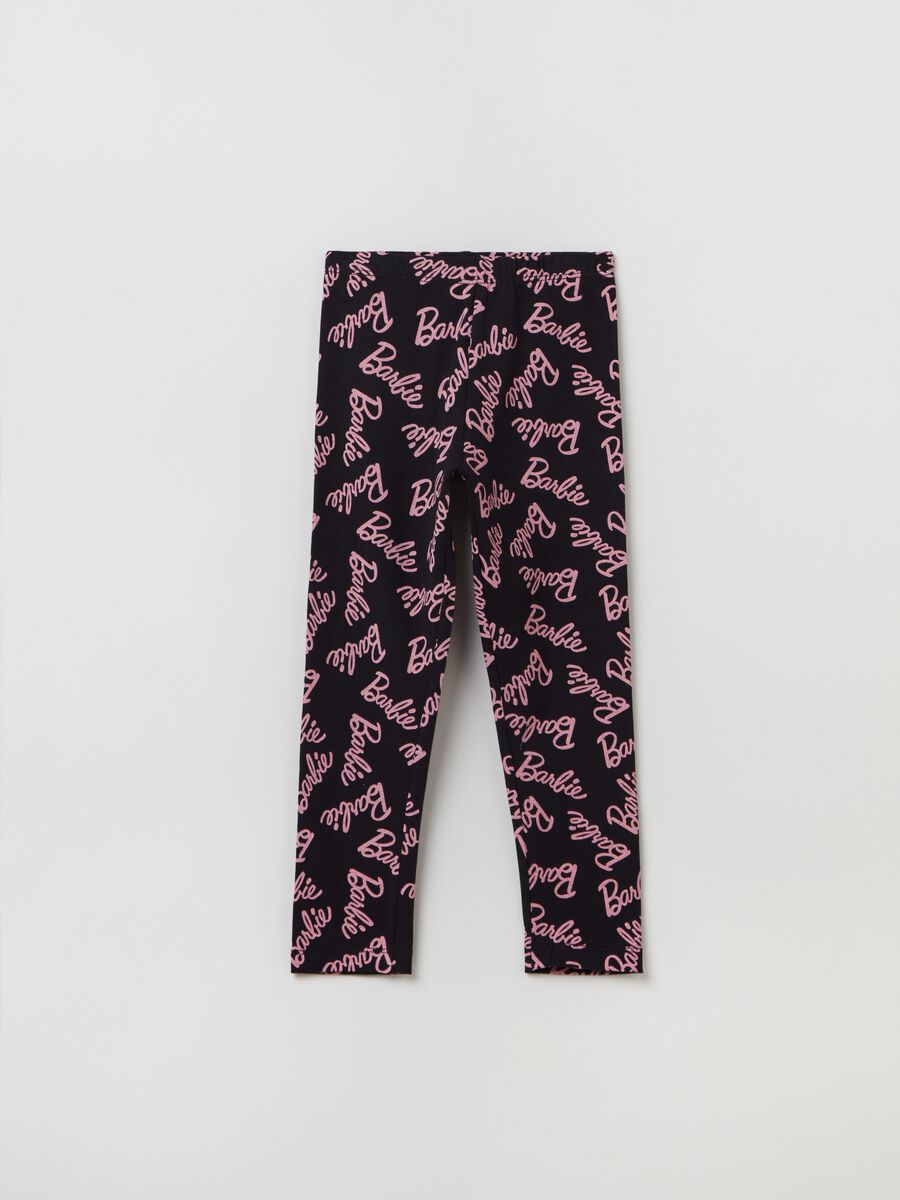 Leggings in cotone stretch stampa Barbie™_0