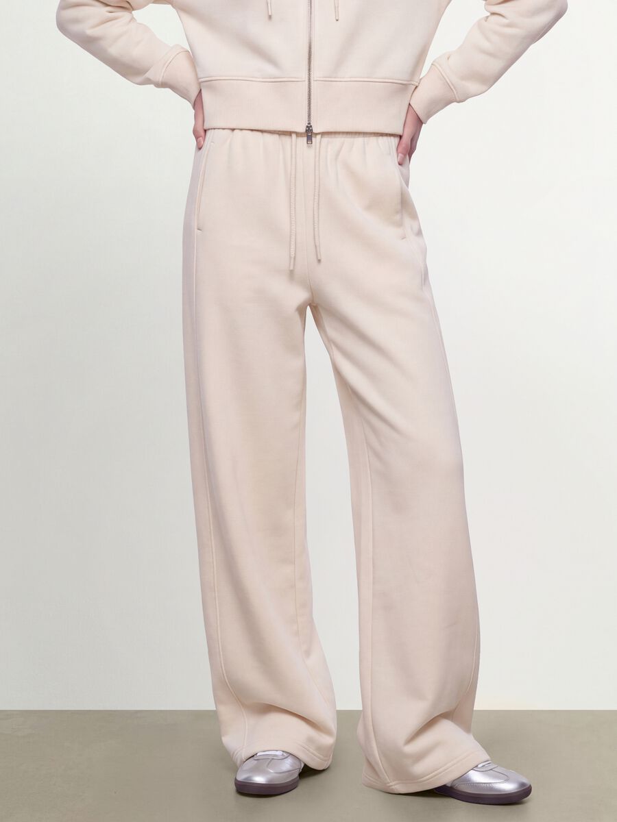 Jogger bianchi in misto cotone barrel fit_1