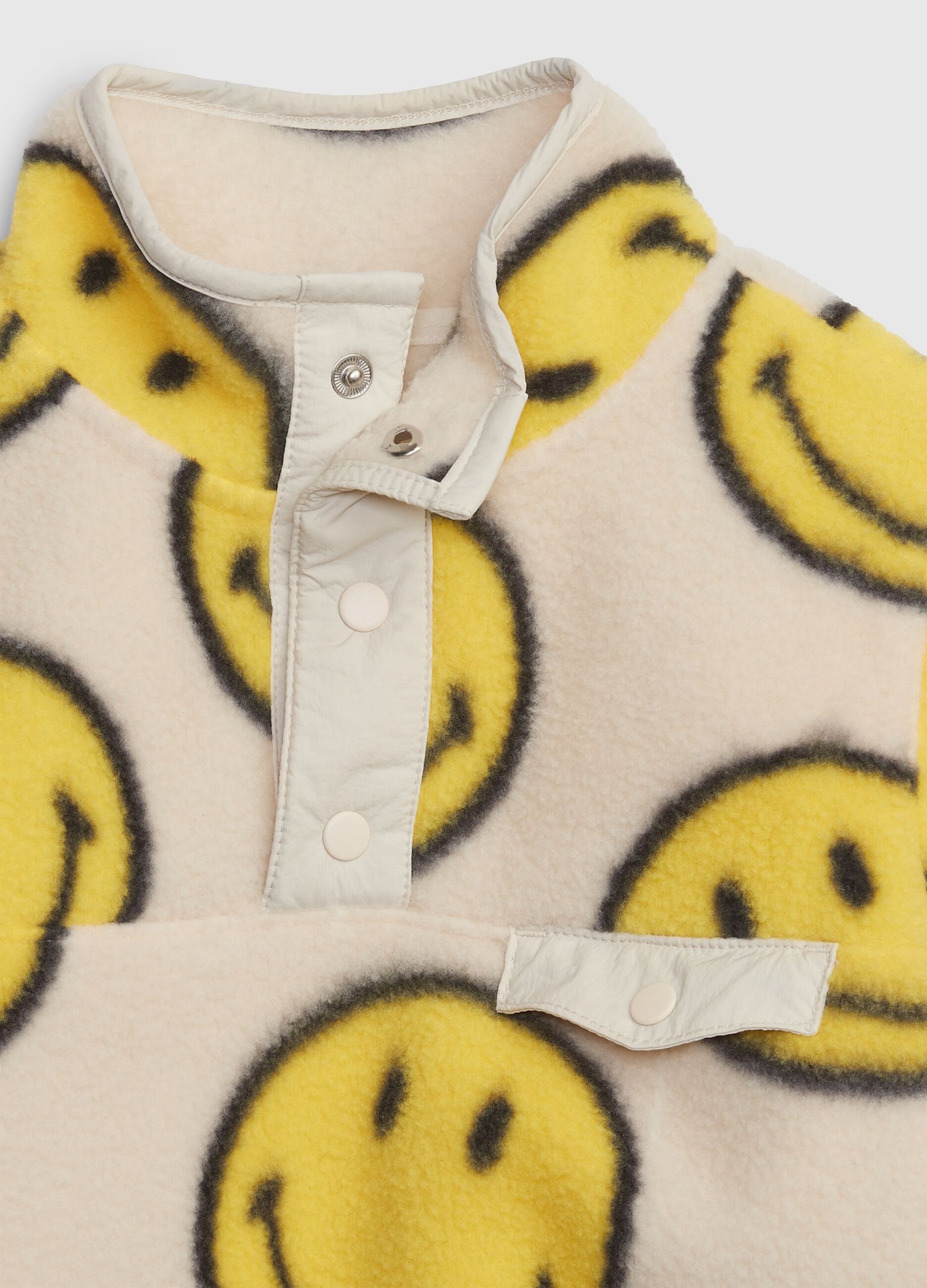 Smiley® fleece sweatshirt with mock neck