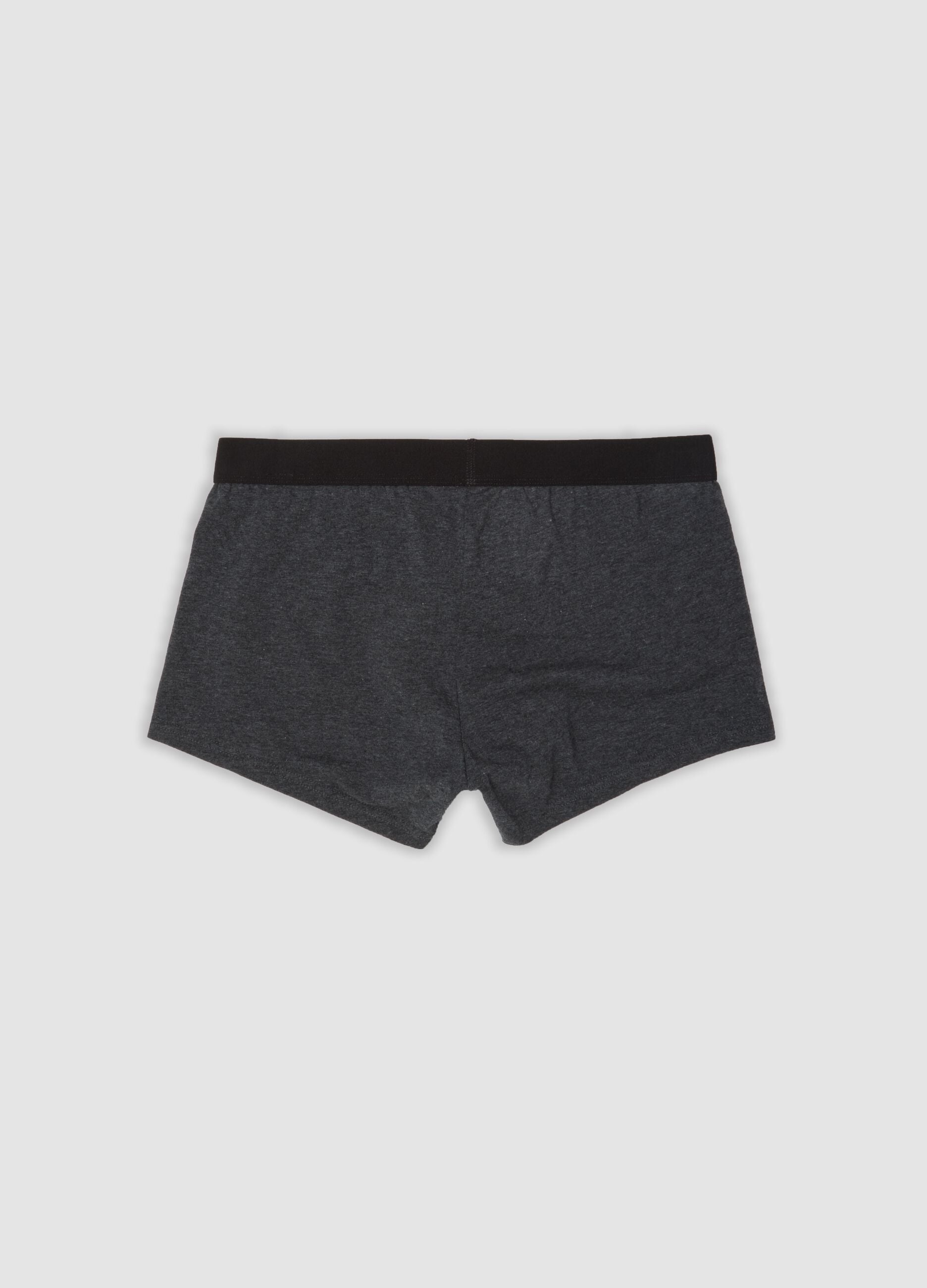 Tripack di boxer neri, grigio scuro melange e rosa cipria in cotone organico elasticizzato