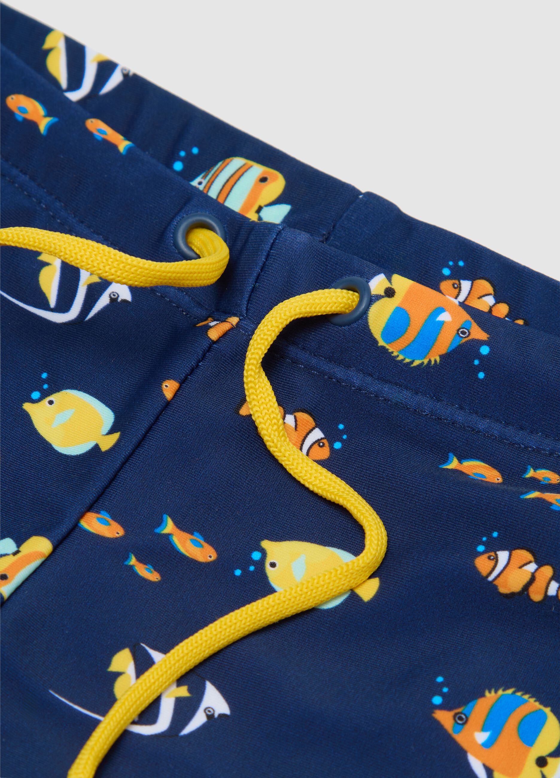 Blue beach boxers with fish print OVS Kids